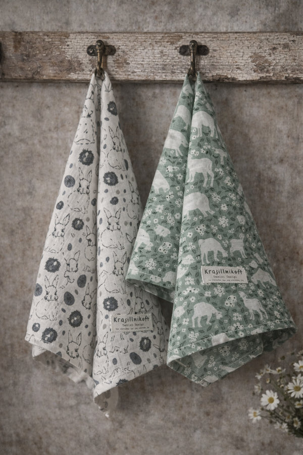 🇩🇰 🐑🐰 Krasilnikoff Geschirrtücher – Lamm oder Hase
