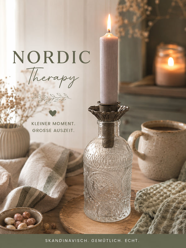 Nordic Therapy Glasflasche mit Kerzenhalter No 1