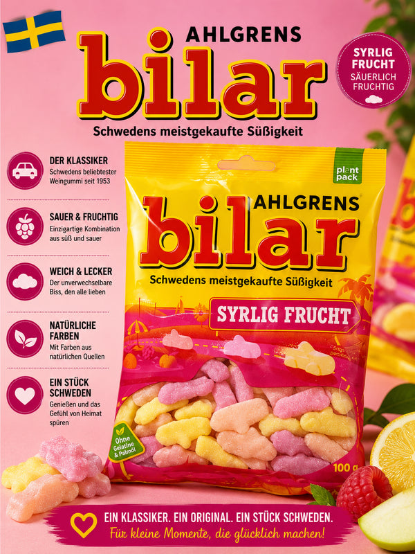 Ahlgrens Bilar Syrlig Frukt 🇸🇪🍋🍑🍍