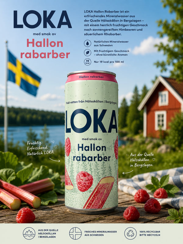 LOKA Hallon Rabarber 33 cl