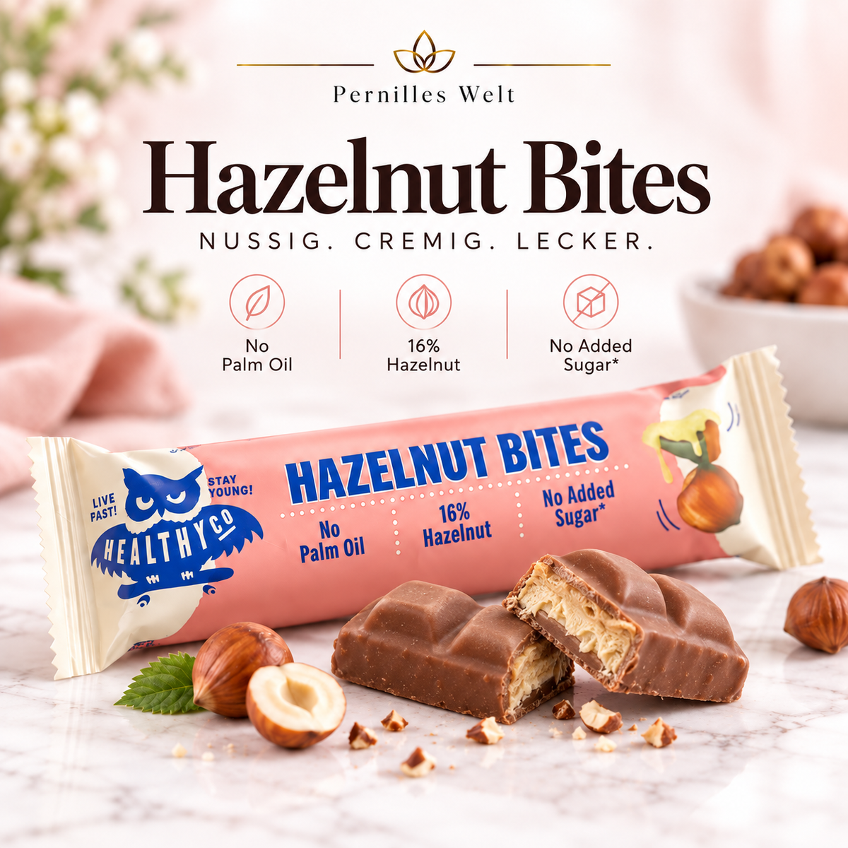 HealthyCo Hazelnut Bites – 21 g zuckerfrei