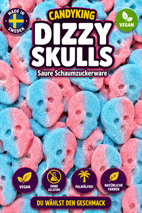 💀 Dizzy Skulls – Saure Schaumzuckerware 🇸🇪