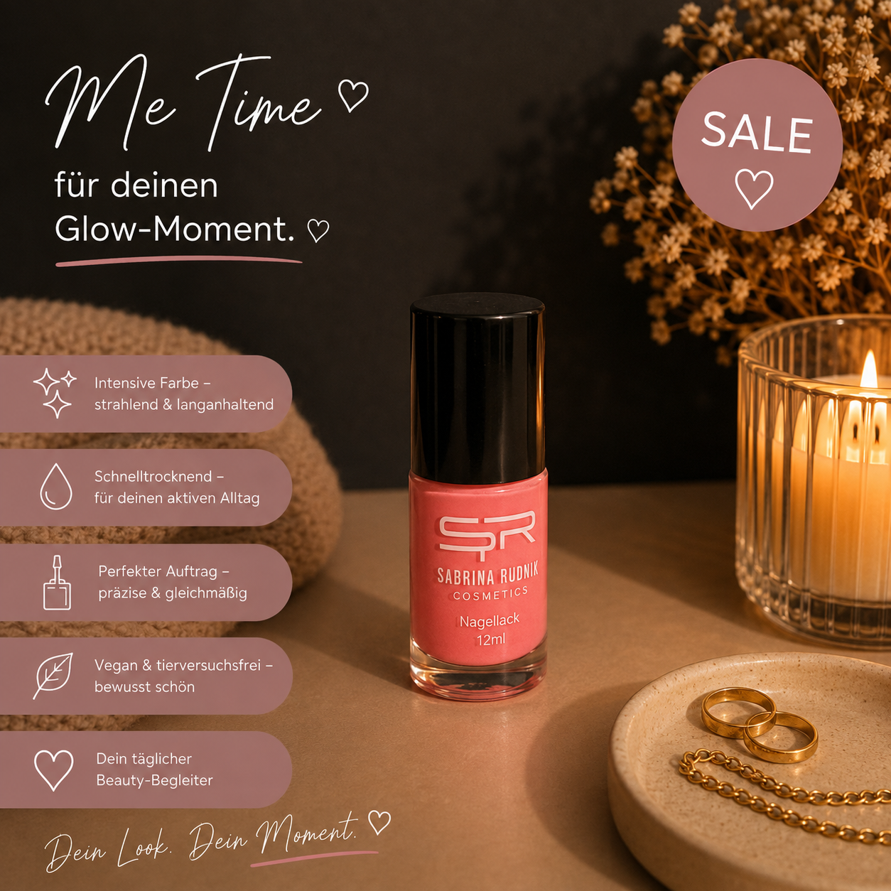 💅 Sabrina Rudnik Cosmetics Nagellack – Korallrosa, 12 ml