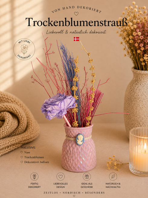 🇩🇰 Deko-Vase mit Trockenblumen Nr 11