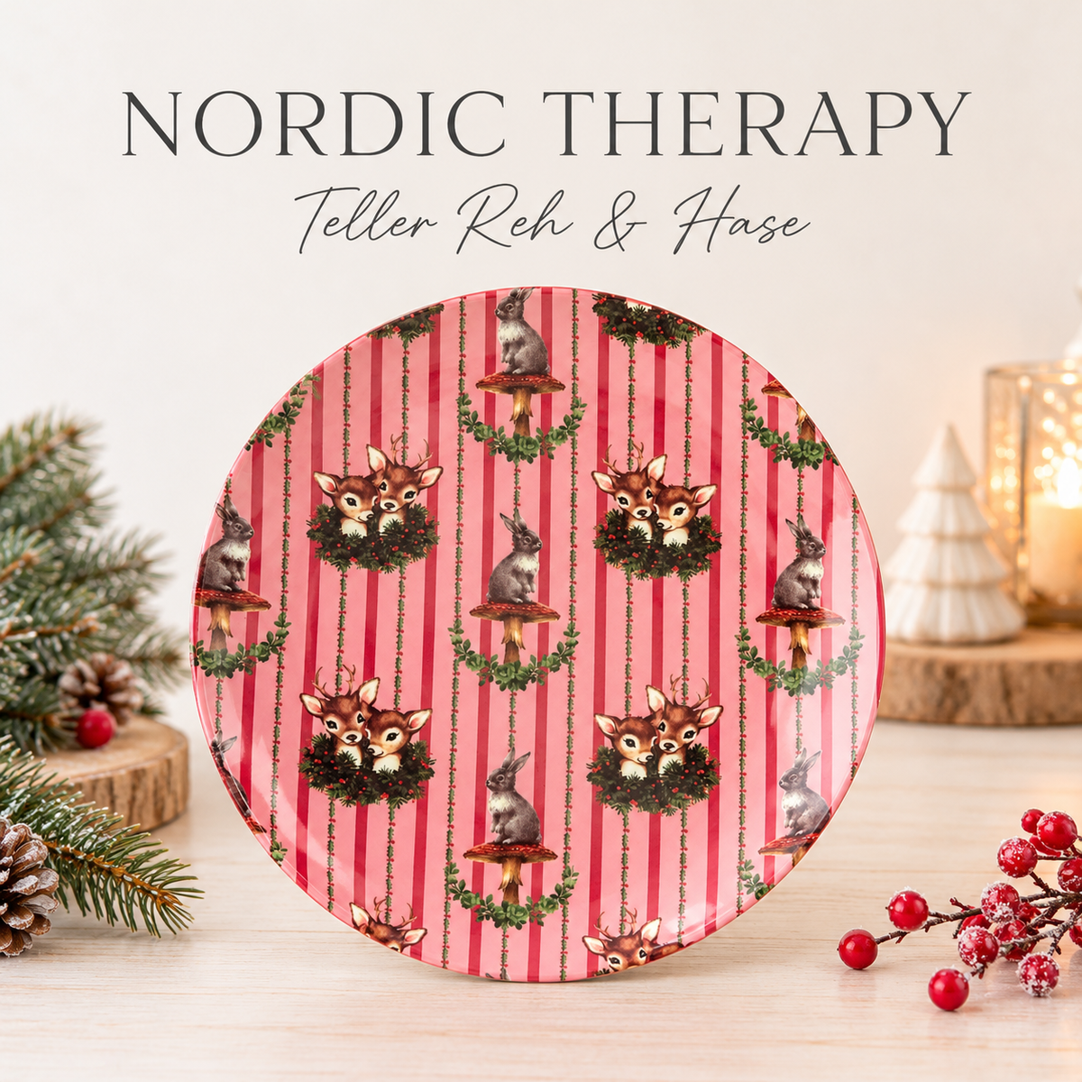 RICE Teller – Skandinavisch Reh Weihnachten