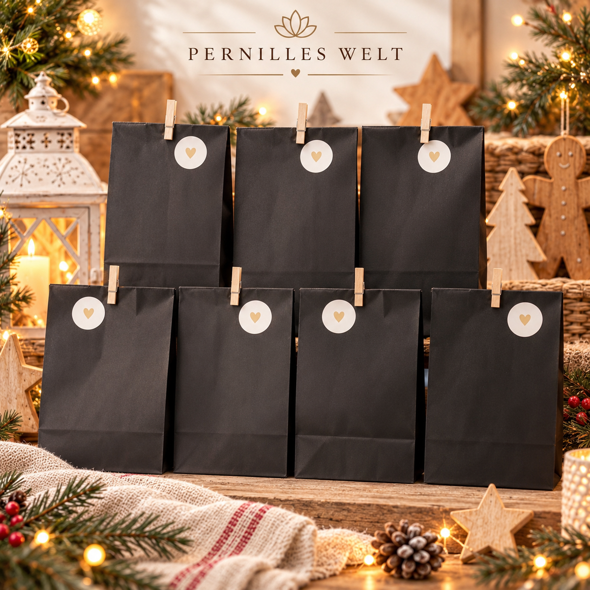 🎄 Pernilles Welt Adventskalender – individuell im Live zusammengestellt
24 kleine Adventsüberraschungen für eine hyggelige Vorweihnachtszeit. ❤️ schwarz