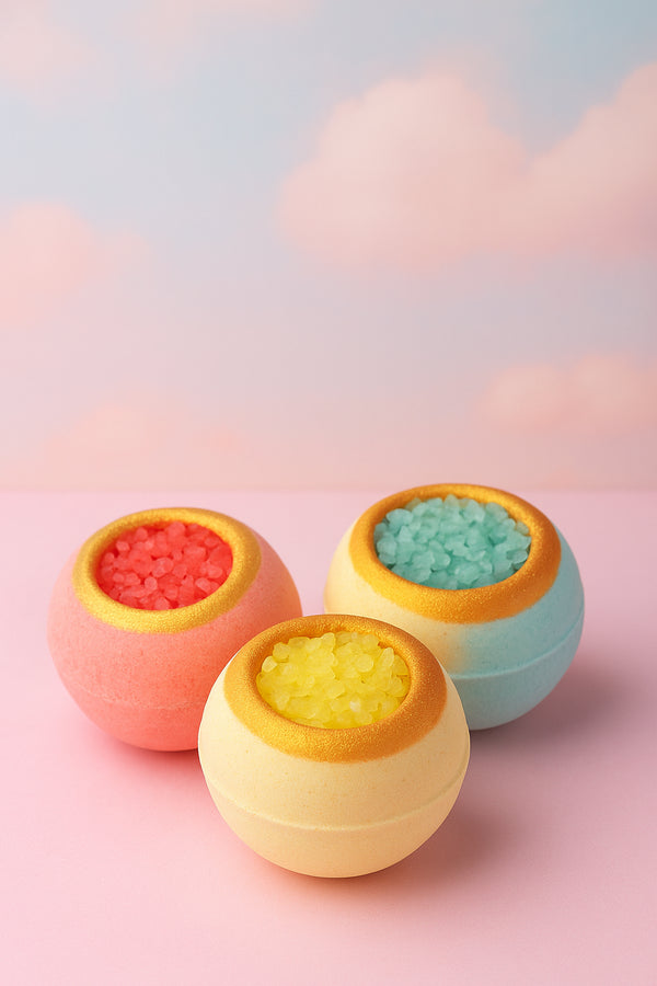 🌸 Badebombe mit Kristallkern