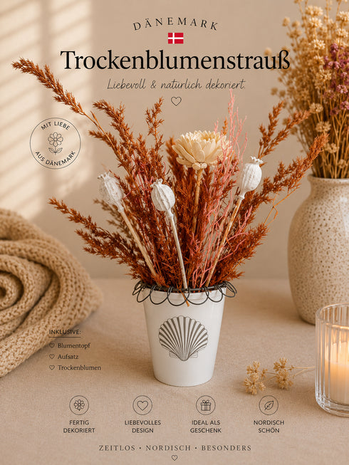 🇩🇰 Krasilnikoff Deko-Becher mit Trockenblumen Nr 3
