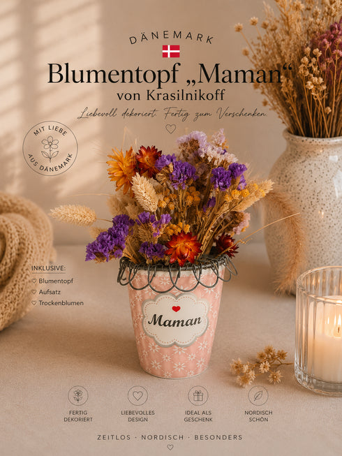 🇩🇰 Krasilnikoff Deko-Becher mit Trockenblumen Nr 8