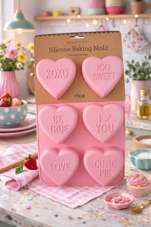 🇩🇰 Rice Herz Silikon Backform - Hellrosa