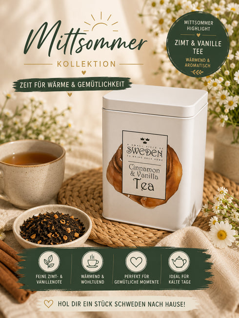 Zimt & Vanille Schwarztee in dekorativer Metalldose (125 g) 🇸🇪☕