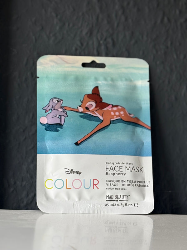 Disney COLOUR – Raspberry Face Mask
Biologisch abbaubare Tuchmaske mit Himbeerduft