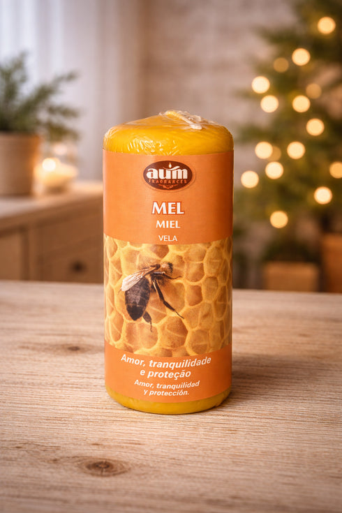 🕯️ AUM Duftkerze – Magie in Wachs Honig