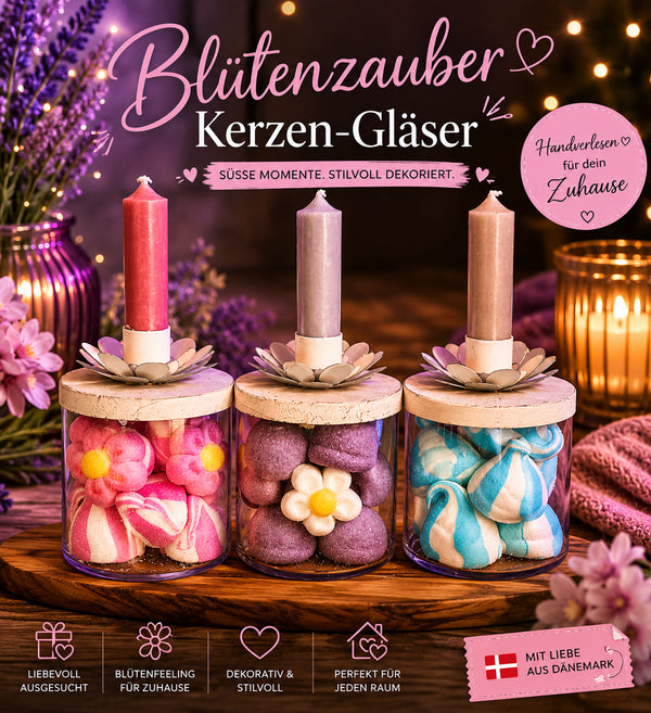 🌸 Blütenzauber Candy Glas – Handverlesene Deko Edition