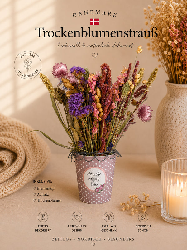 🇩🇰 Krasilnikoff Deko-Becher mit Trockenblumen Nr 7