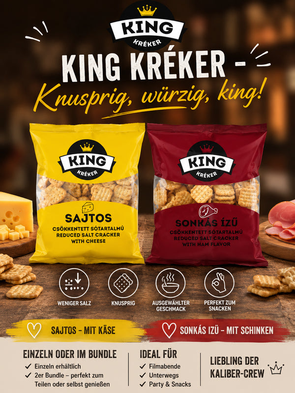 👑 KING Kréker Cracker – Käse oder Schinken