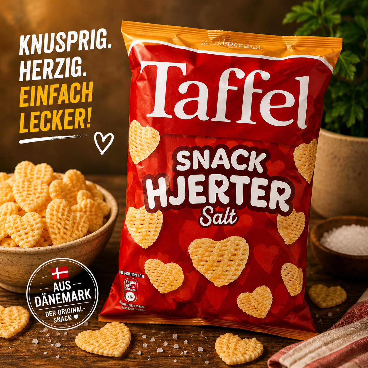 ❤️🇩🇰 Taffel Snack Hjerter Salt