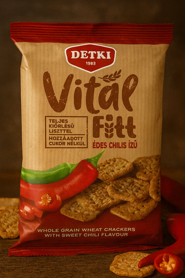 Detki Vital Fitt – Vollkorn-Cracker mit süßem Chili-Geschmack (100 g)