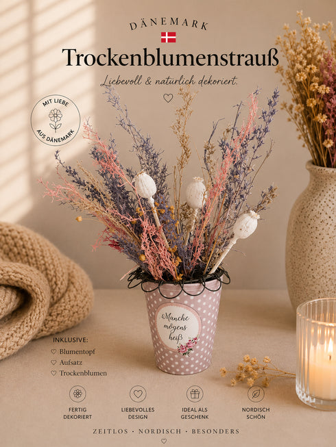 🇩🇰 Krasilnikoff Deko-Becher mit Trockenblumen Nr 8