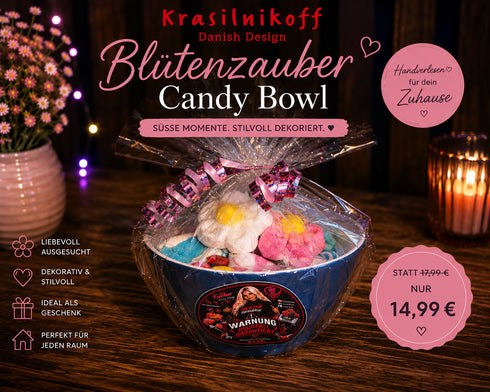 🌸 Blütenzauber Candy Bowl – Krasilnikoff Blau