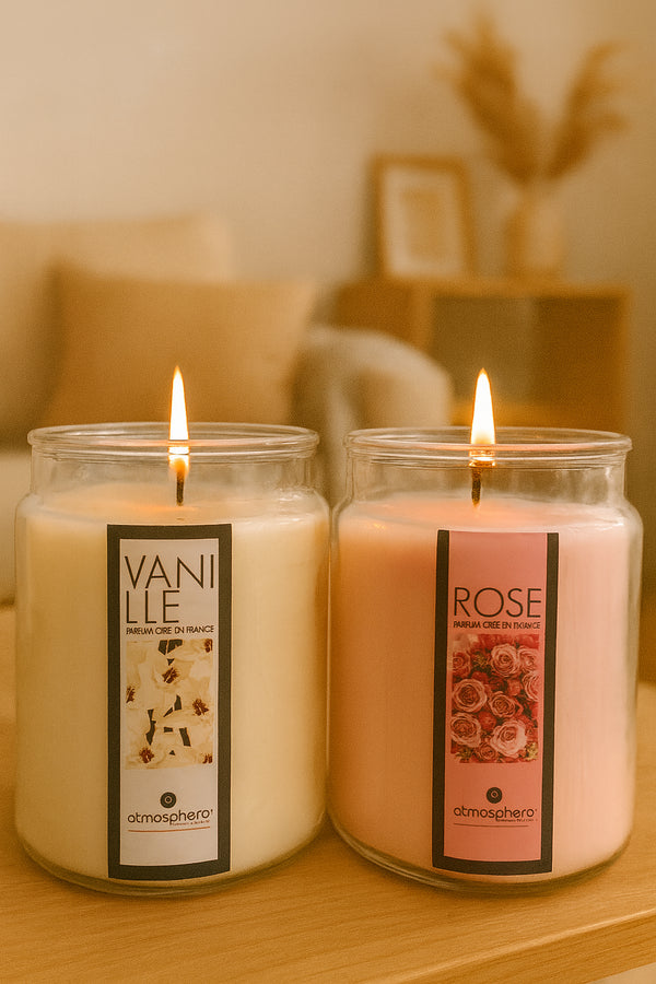 🕯️ Duftkerze im Glas – 
Vanille oder Rose