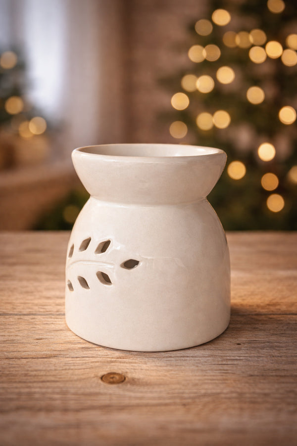 🕯️ Keramik-Duftwachsbrenner „Leaf Glow“