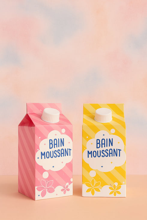🛁 Bain Moussant – Französisches Schaumbad im Milk-Carton Design