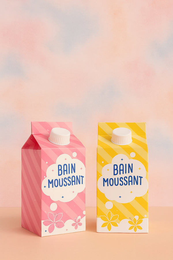 🛁 Bain Moussant – Französisches Schaumbad im Milk-Carton Design