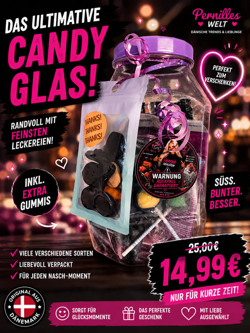 Candy Glas XXL – Salmiak Lollis & Lakritz-Spaß
