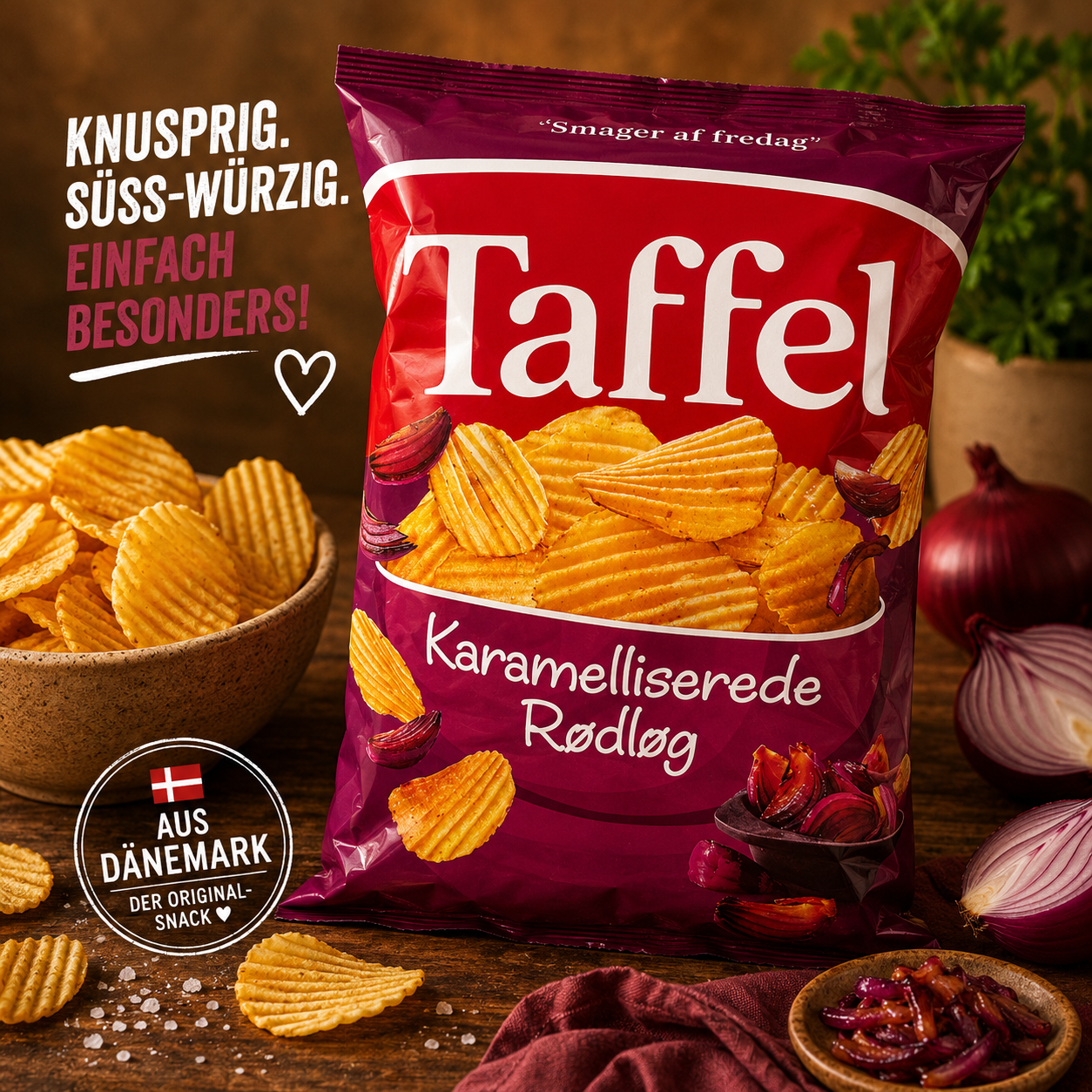 🧅🇩🇰 Taffel Karamelliserede Rødløg 175 g