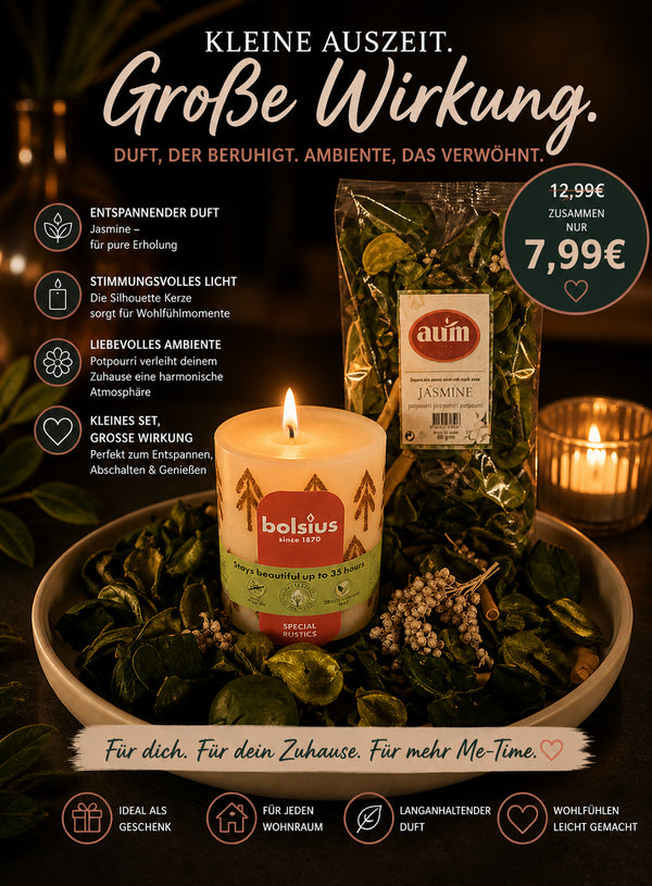 🕯️ Me-Time Set „Kleine Auszeit“ – Ocean Breeze Kerze Bäume
