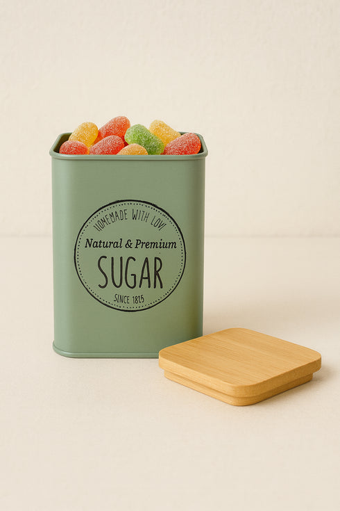 🪴 Vintage-Dose
Sugar
mit Kaliber-Naschi-Füllung (200g)