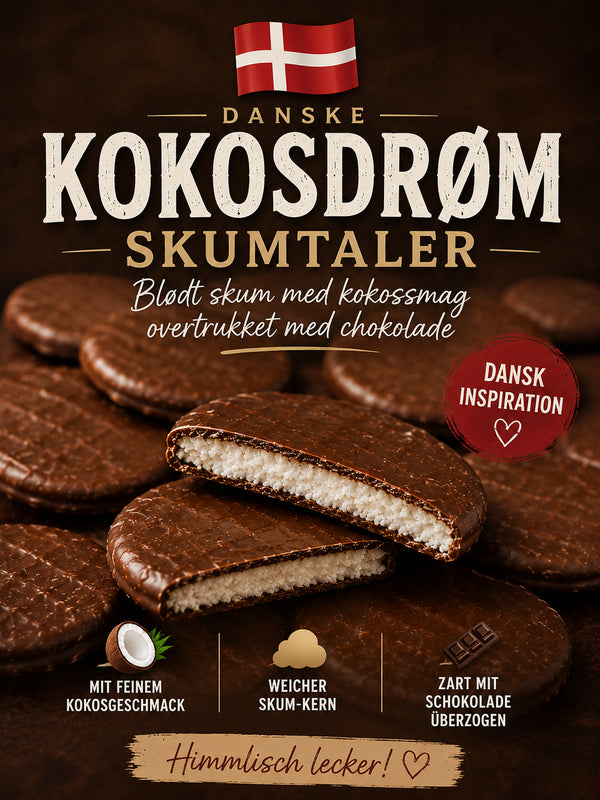 🇩🇰 Danske Kokosdrøm Skumtaler 🍫🥥