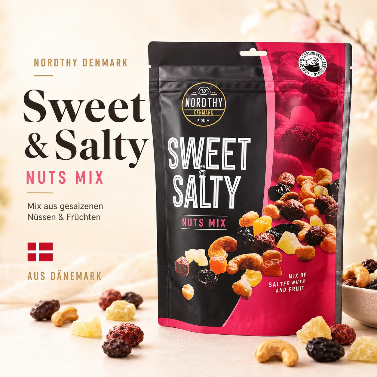 Nordthy Sweet & Salty Nuts Mix – 110 g 🇩🇰🥜🍍