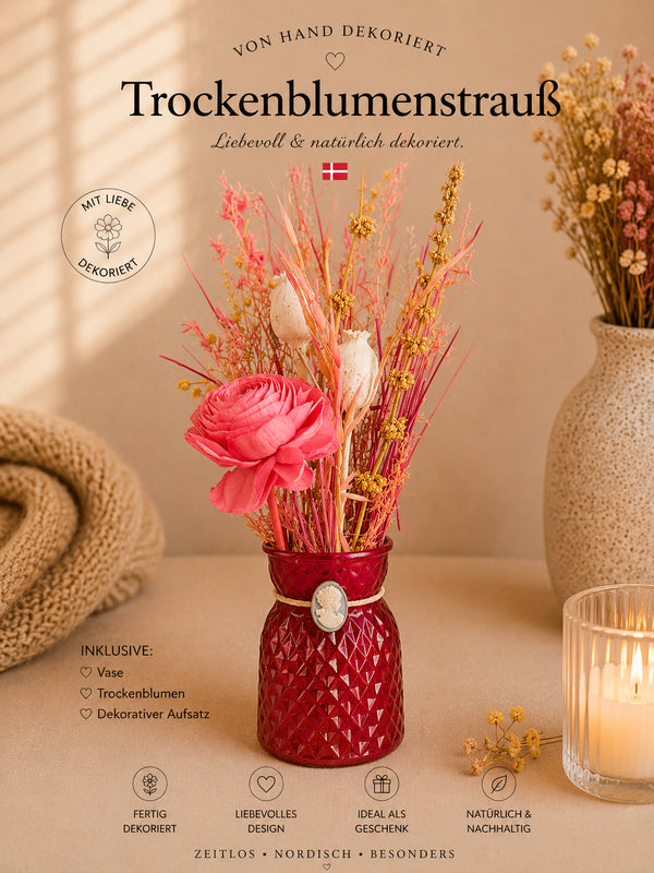 🇩🇰 Deko-Vase mit Trockenblumen Nr 12