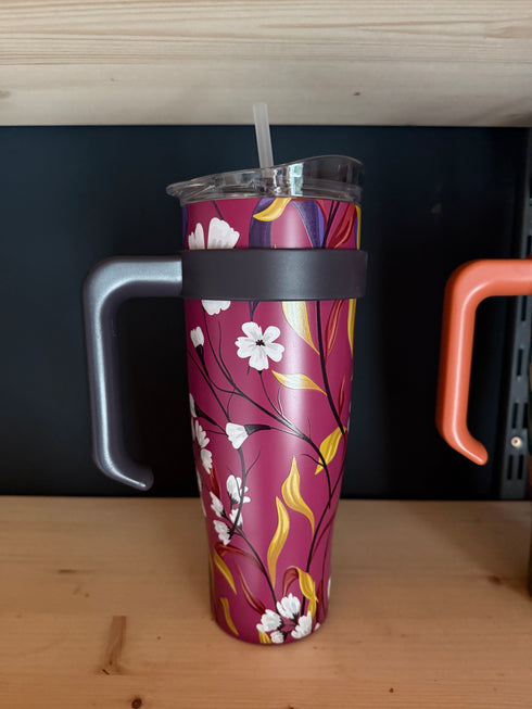 🌸 Floral Candy Cup – mit Griff & Herz-Naschi in Rot 🌸