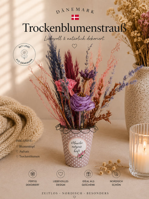 🇩🇰 Krasilnikoff Deko-Becher mit Trockenblumen Nr 2