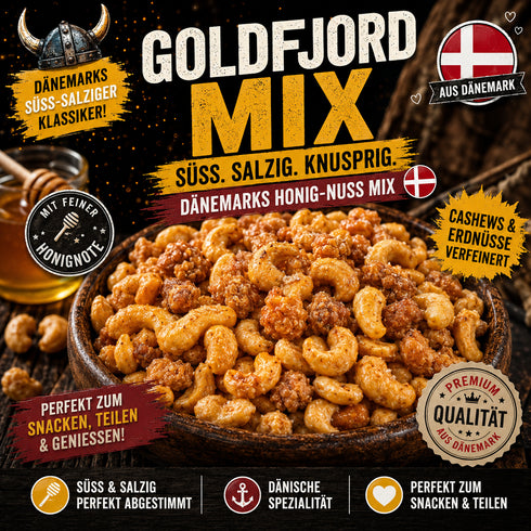 🔥
🍯 Goldfjord Mix – Dänemarks süß-salziger Lieblingssnack 🇩🇰