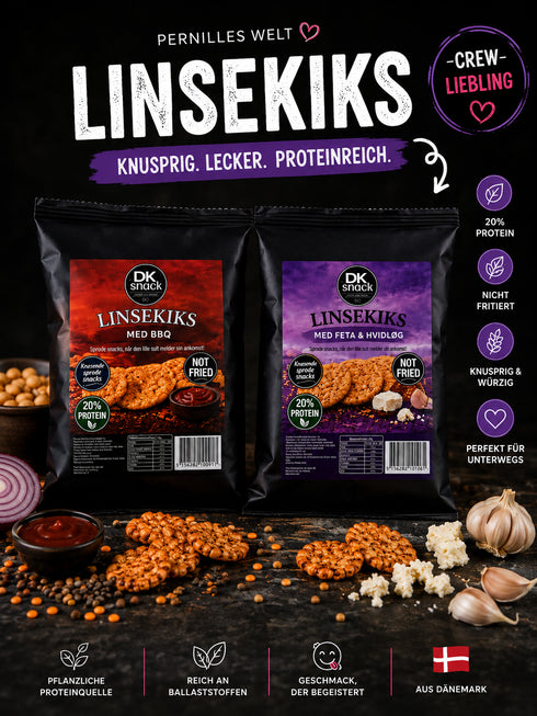 🥙🌱 DK Snack Linsekiks Trüffel & BBQ
