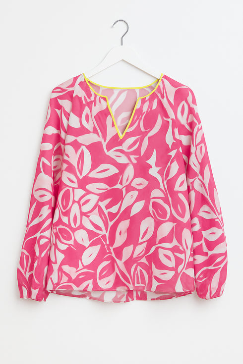 Zwillingsherz Bluse Blume Pink S/M