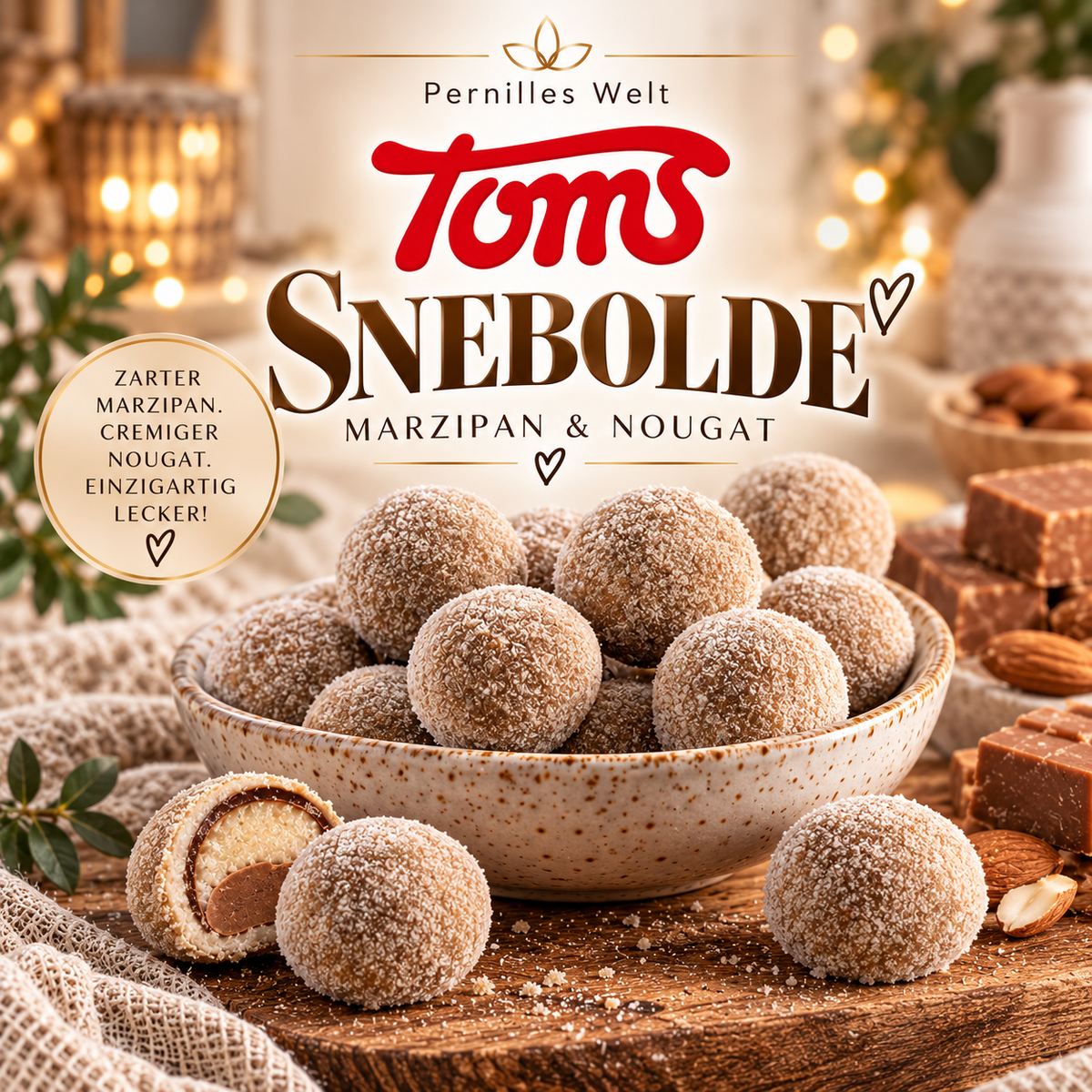 🇩🇰 Toms Snebolde – Marzipan & Nougat | 100 g ❄️🤎