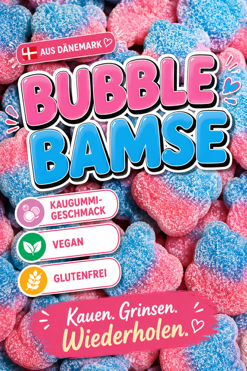 Bubble Bamse 🐻 Bärenköpfe mit Kaugummi-Geschmack 💙🩷