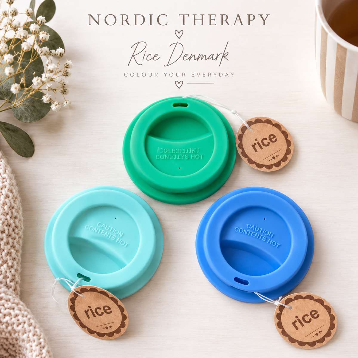☕ RICE Denmark Silikon-Deckel für Becher