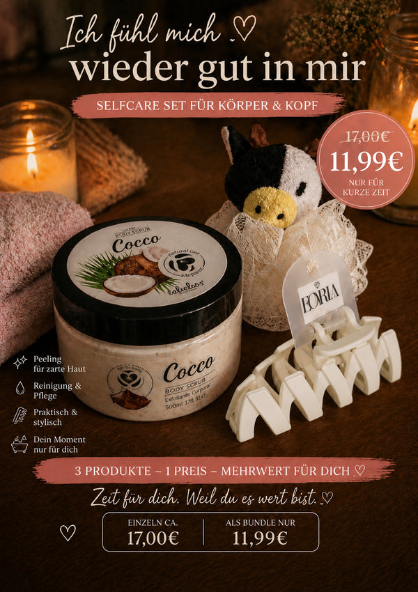 Ich fühl mich wieder gut in mir – Selfcare Set - Spange - Peeling Duschschwamm