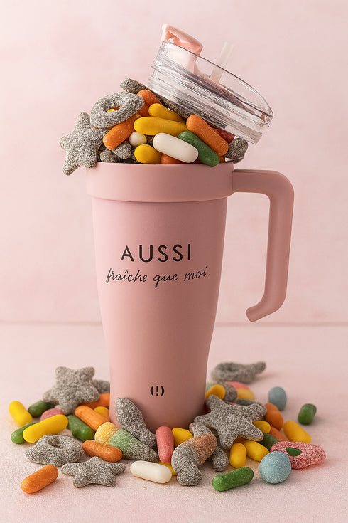 Füllbehälter Edelstahl Gefüllter Edelstahlbecher – 400 g skandinavische Süßigkeiten