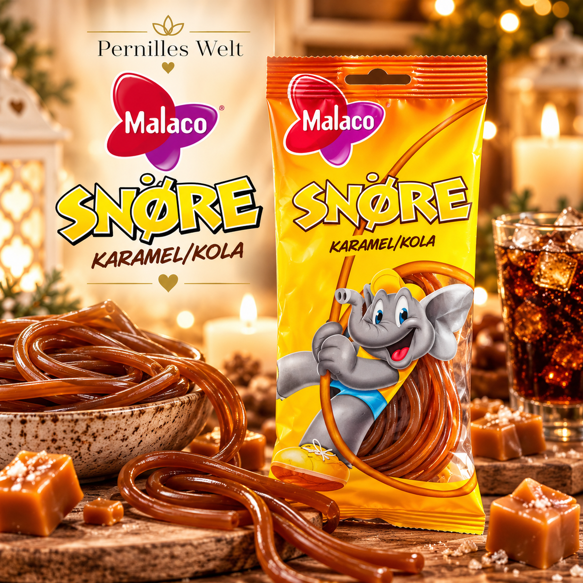 🧡 Malaco Snøre Karamel/Kola – Karamell-Schnüre | 94 g 🇸🇪