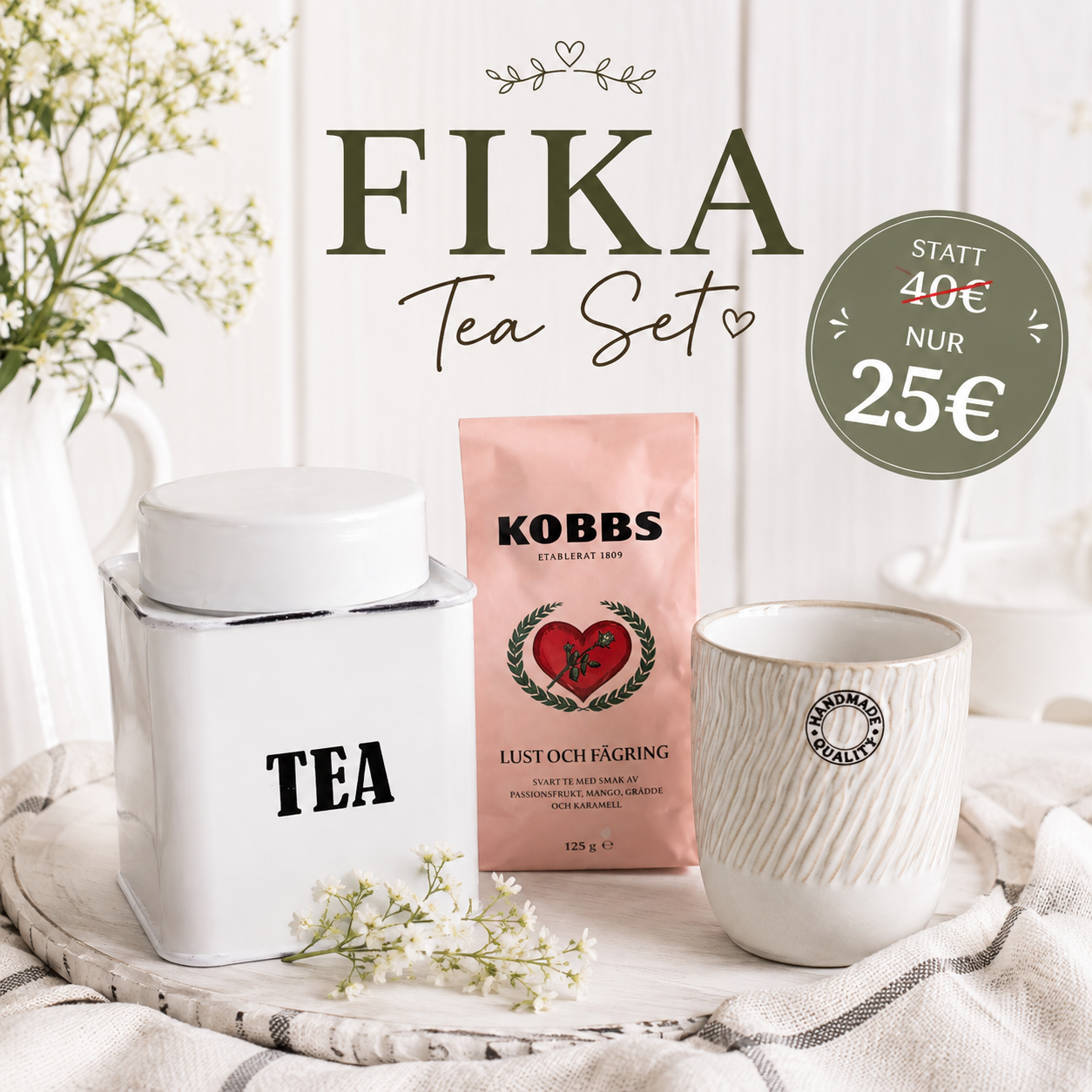 🇸🇪 FIKA TEA SET – Schwedische Teepause für Zuhause