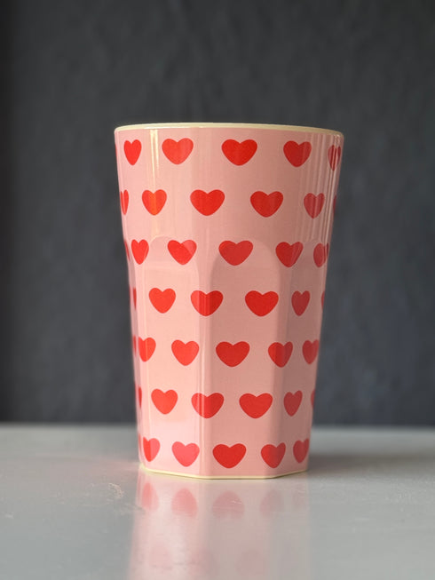 🇩🇰 Rice Latte-Becher Herz Rose