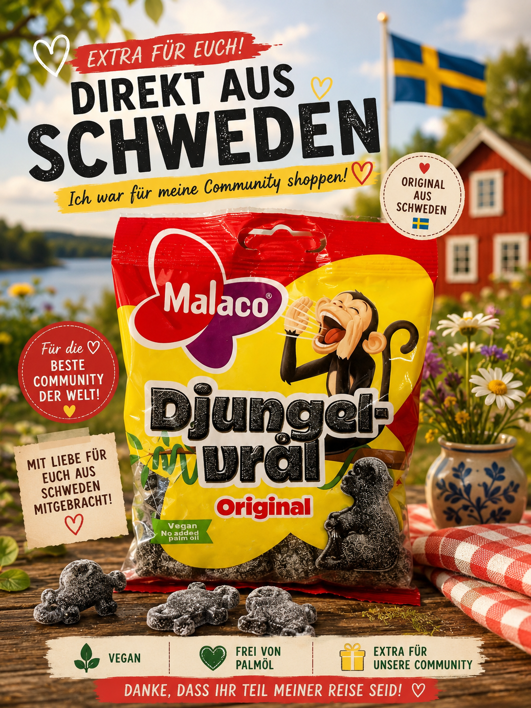 🇸🇪 Schwedische Malaco Djungelvrål Original Salzlakritz