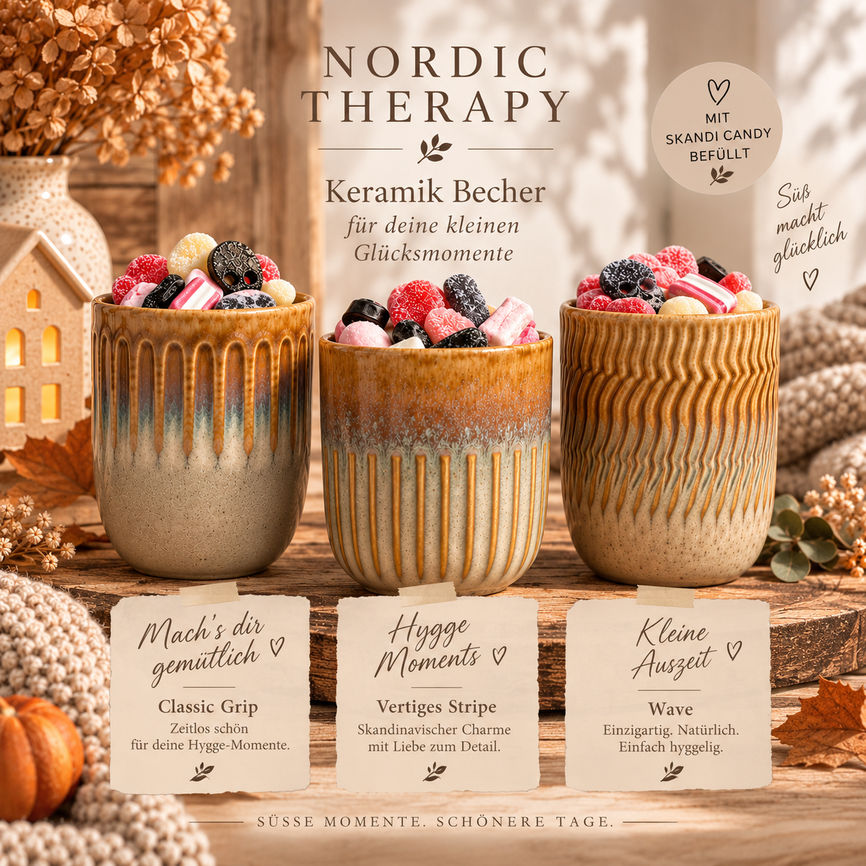 🍬 Nordic Therapy Keramik-Füllbehälter mit Scandi Candy